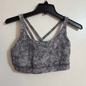 Lululemon Energy Bra Medium Support Tie Dye size 8 gray silver